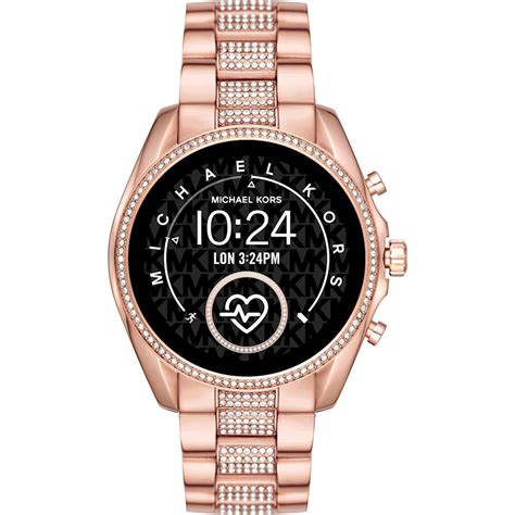 rose gold checkered michael kors|rose gold Michael Kors smartwatch.